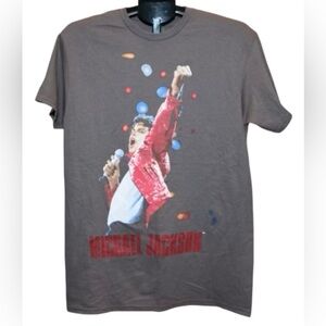 Michael Jackson Sparkle Gray Women’s Boyfriend Fit T-Shirt Large